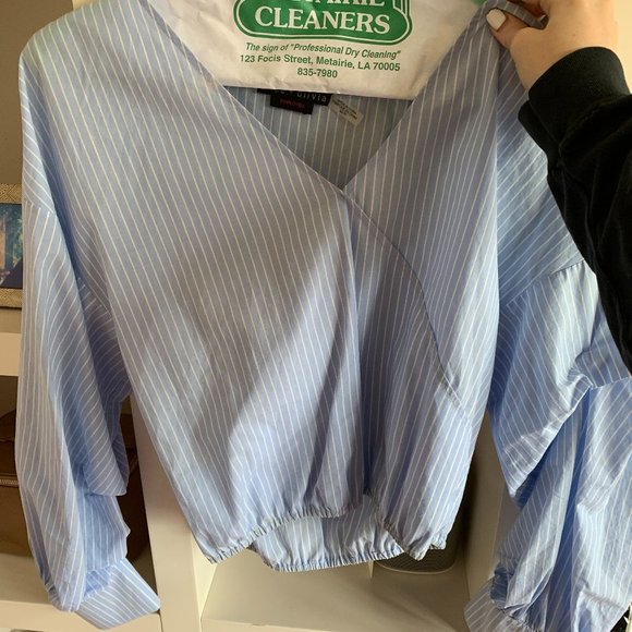 Blue Wrap Top - Picture 2 of 2